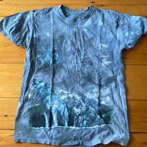 Wolf Tie Die T shirt NO SIZE Fits like MEDIUM Grey